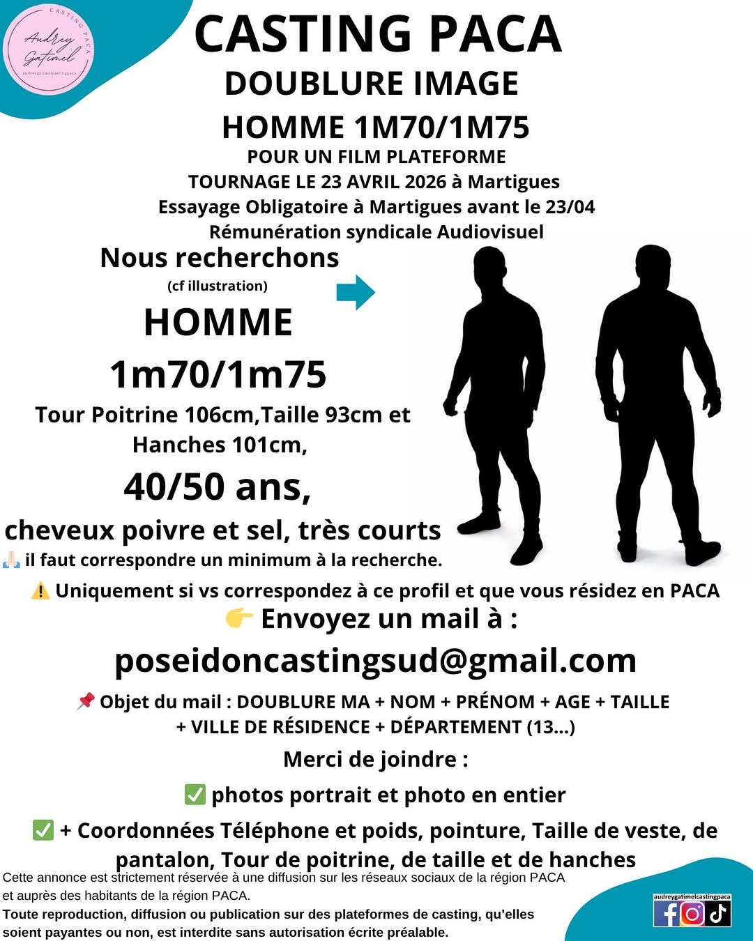 Casting doublure image – Homme 40-50 ans, Provence-Alpes-Côte d'Azur